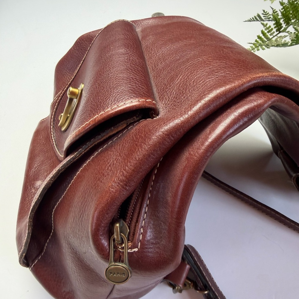 Katana Paris Elegant Brown Leather Women's Backpack Vintage Bag - Picture 4 of 15